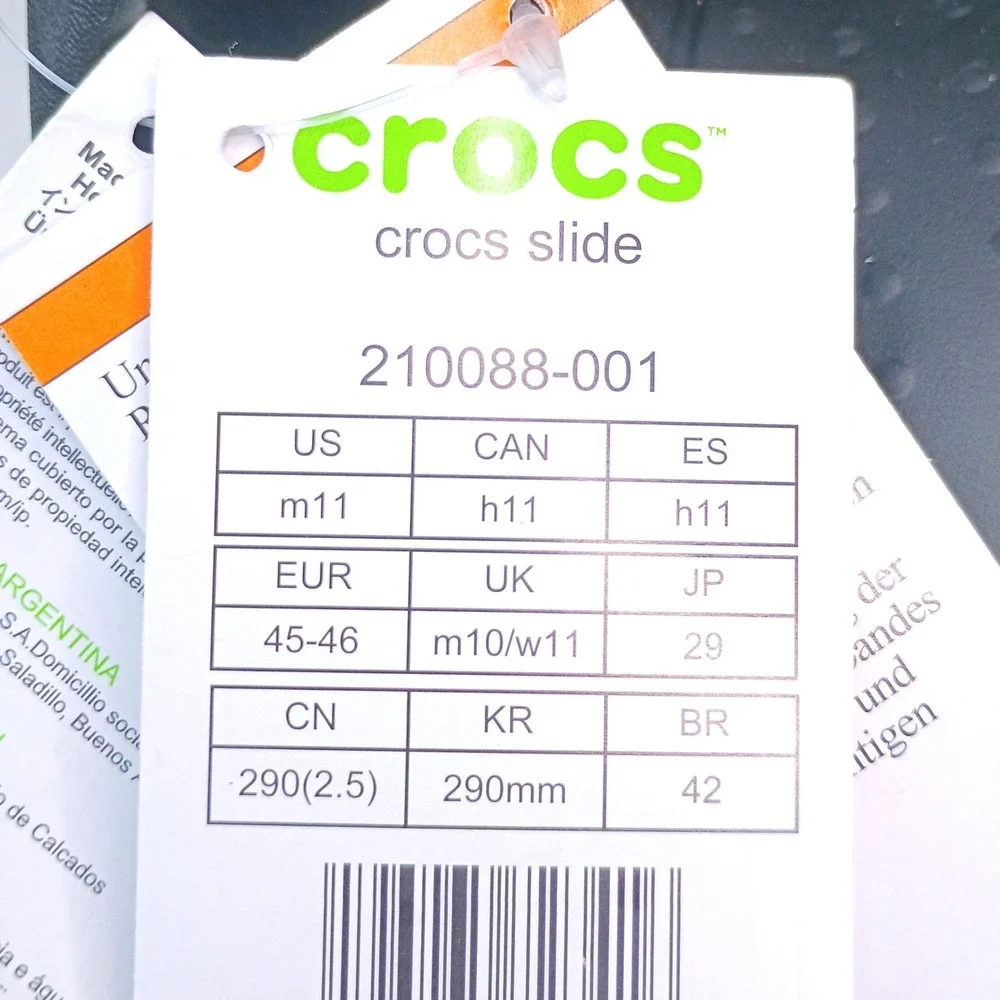 Crocs Slide Black Lightweight Comfort Sandals 210088-001 Mens 11 Womens 12‎